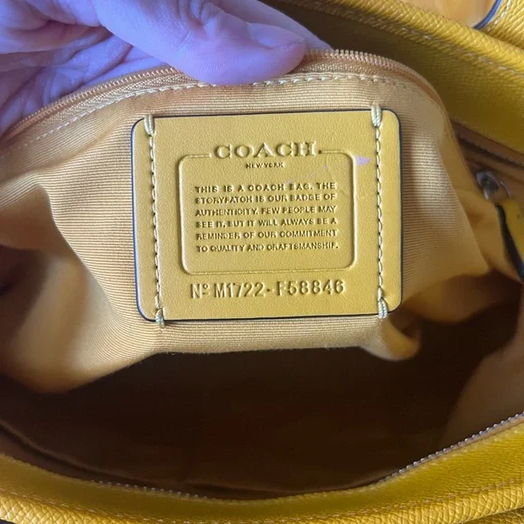 Coach F58846 Yellow with Silver Hardware City Zip Tote Bag in Pebbled Leather - Picture 6 of 7